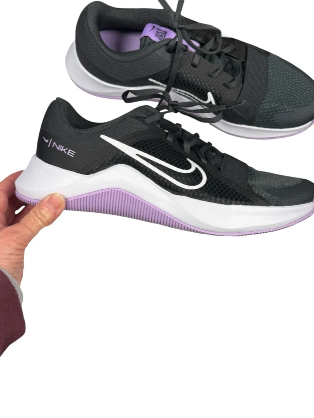 NWOTOB Nike MC Trainer 2 Black Viotech Purple Training Shoes Size 8 - Picture 6 of 9